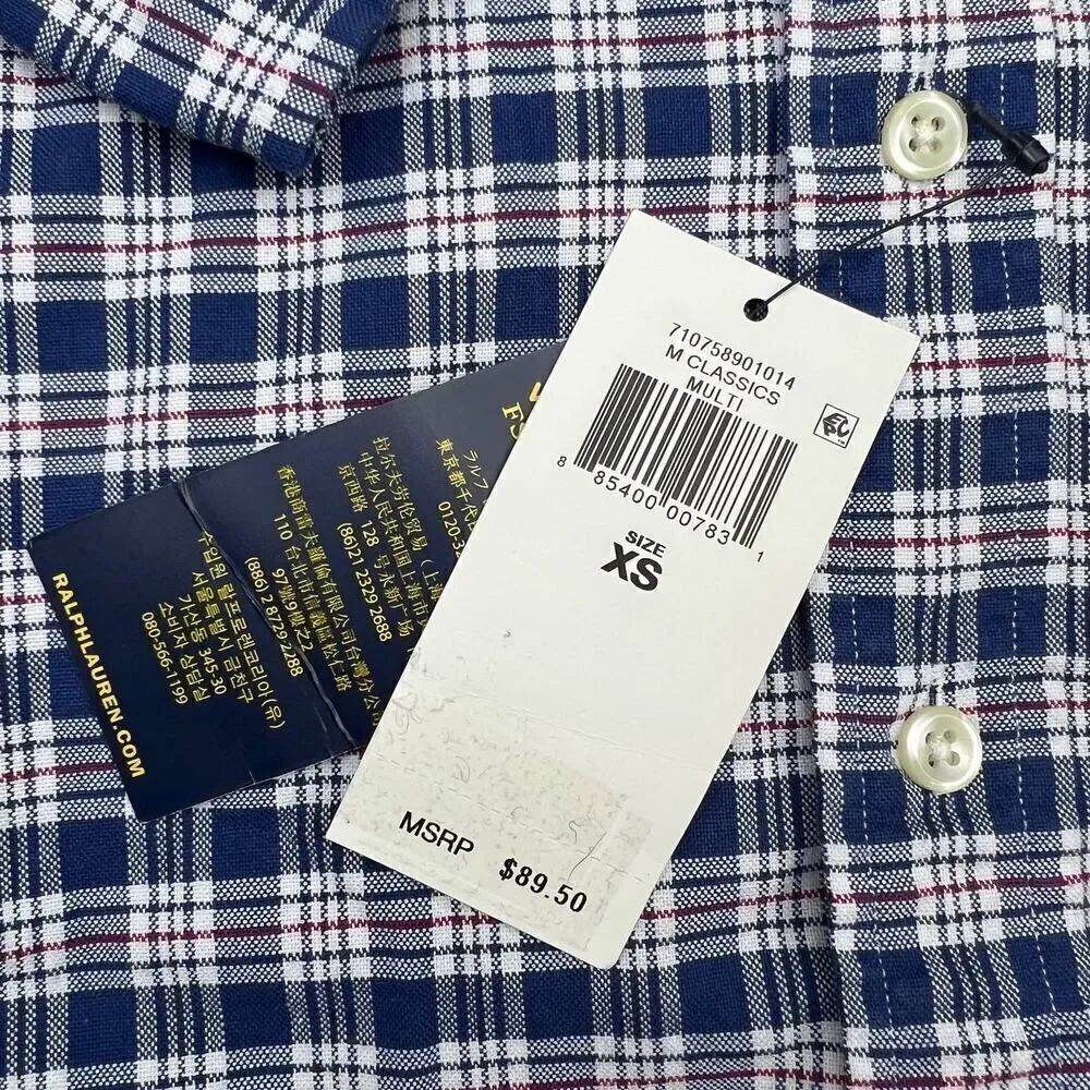 New Polo Ralph Lauren Men US XS Blue Soft 100% Cotton Shirt Button Down - Picture 9 of 11